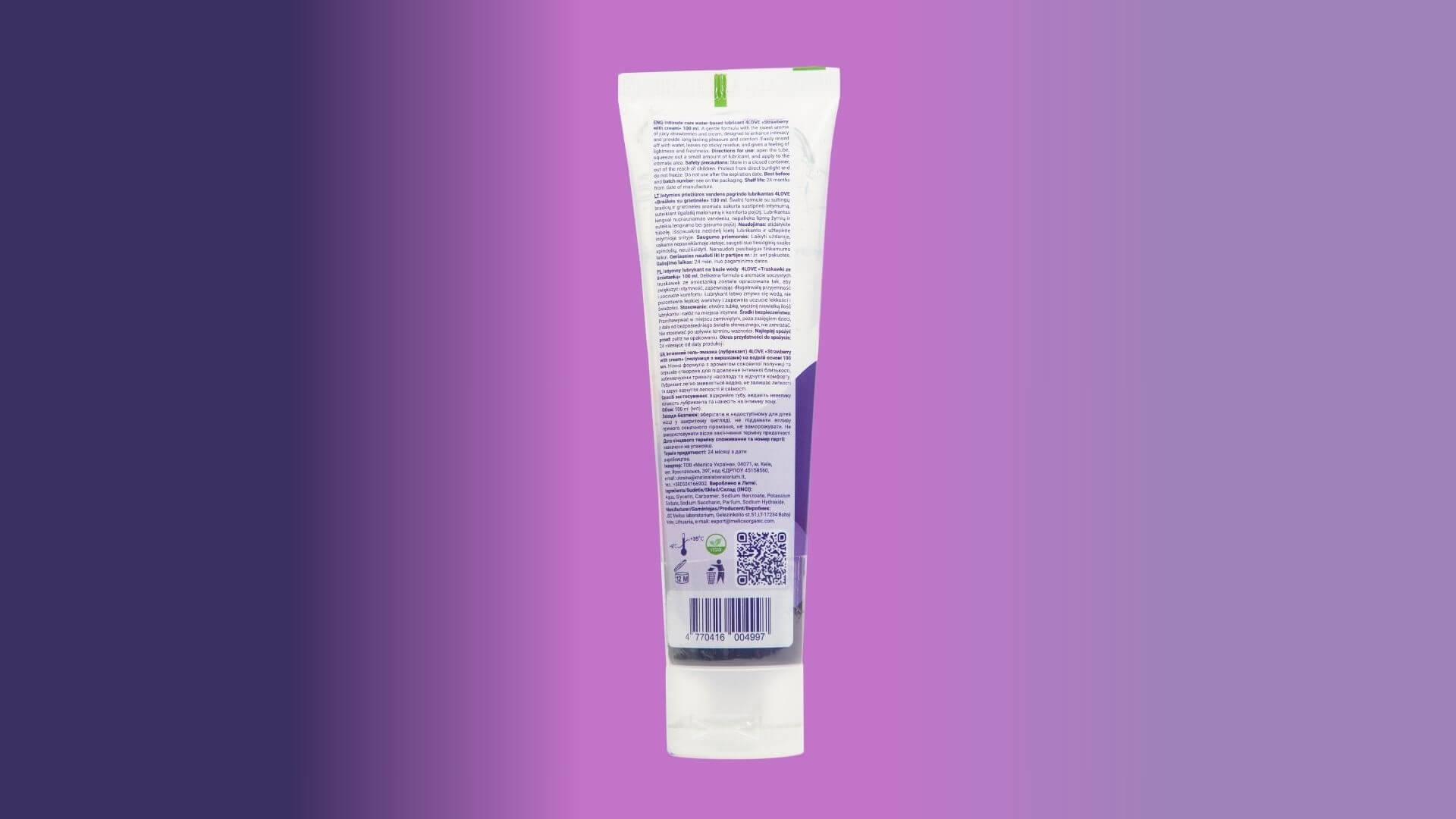 Lubrikantas 4LOVE Braškės su grietinėle, 100 ml 2 strawberry 2 1