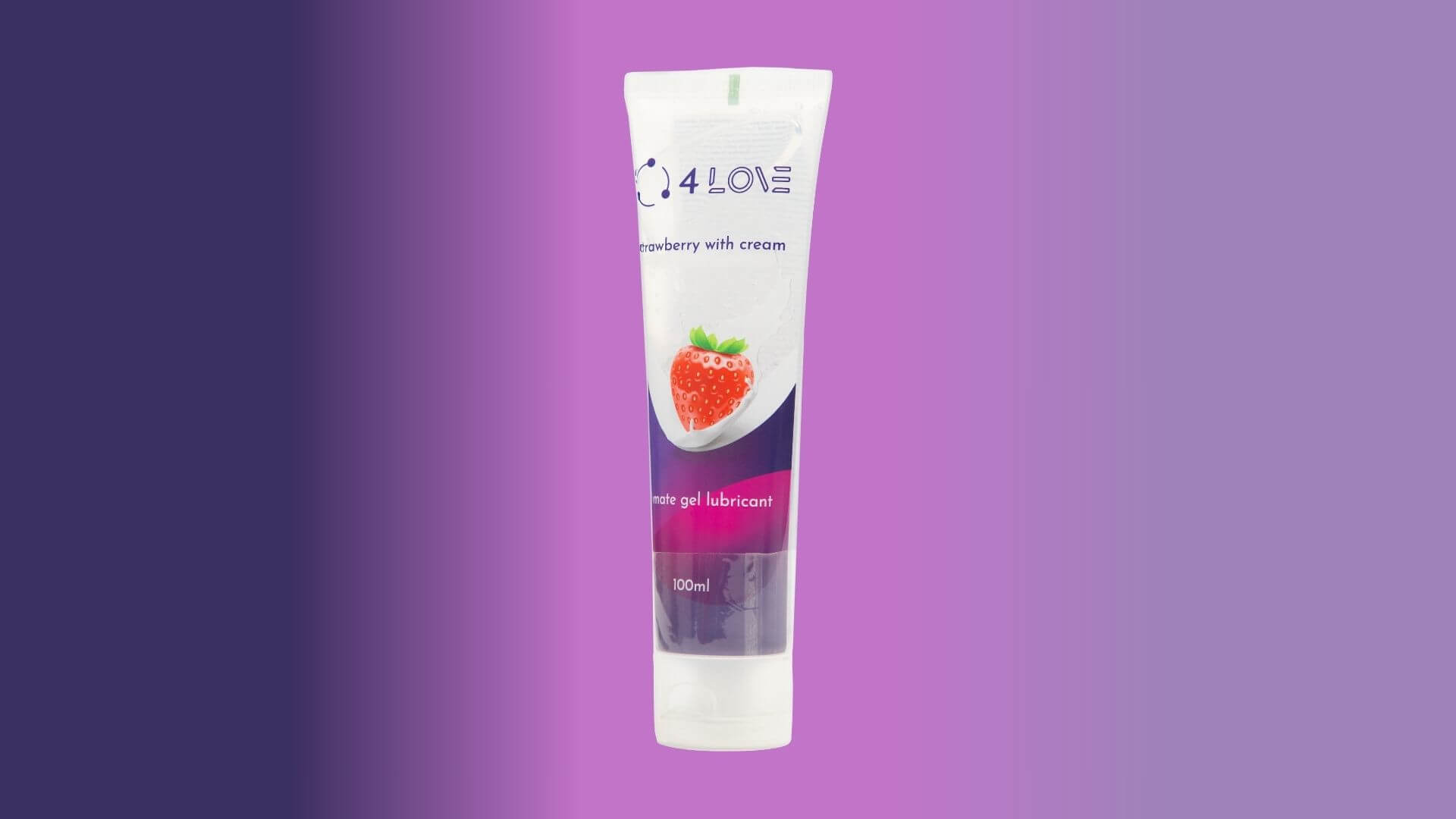 Lubrikantas 4LOVE Braškės su grietinėle, 100 ml 4 strawberry 4 1